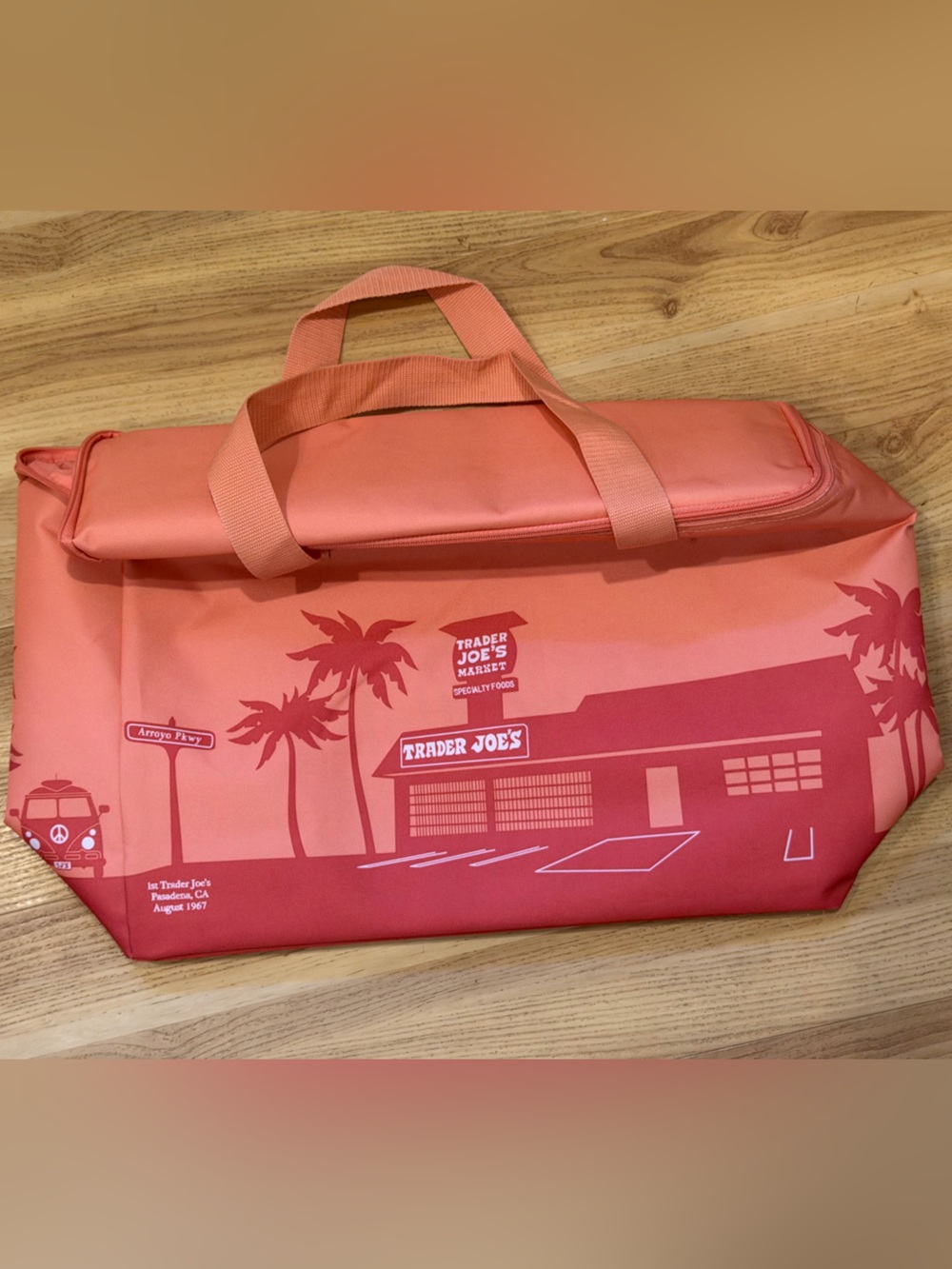 Peach large cooler Tote Bag Trader Joe’s. New
